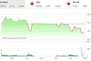 Giao dịch chứng khoán chiều 1/2: Cổ phiếu la liệt nằm sàn, VN-Index giảm hơn 21 điểm
