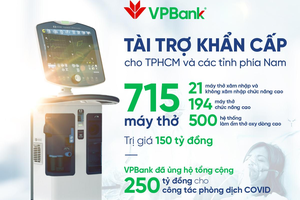 VPBank hỗ trợ gấp 715 máy thở hiện đại cho các tỉnh, thành phía Nam