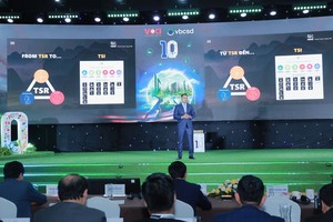 Ông Binu Jacob, Tổng giám đốc Nestlé Việt Nam, đồng chủ tịch VBCSD chia sẻ về chuyển đổi kép giúp doanh nghiệp tạo ra lợi thế cạnh tranh