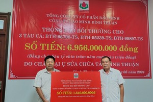 Bảo Minh bồi thường hơn 6,9 tỷ đồng cho 3 tàu cá bị cháy tại Bình Thuận