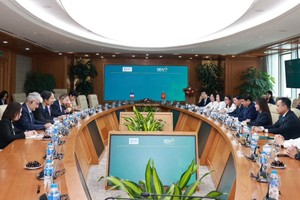 Đại diện Lãnh đạo BIDV và Cơ quan Phát triển Pháp (AFD) tại buổi làm việc"