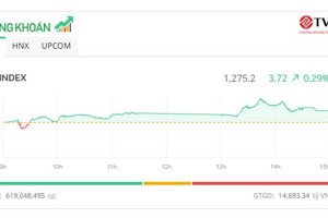 Dòng bank hút tiền, VN-Index có phiên tăng thứ tư liên tiếp 