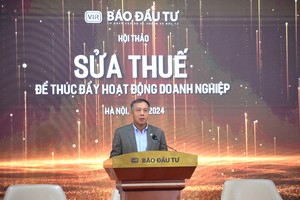 Ông Lê Trọng Minh, Tổng biên tập Báo Đầu tư phát biểu tại Hội thảo. Ảnh Dũng Minh. 