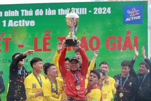 Vô địch giải bóng đá học sinh THPT Hà Nội - An ninh Thủ đô lần thứ XXIII năm 2024 Cúp Number 1 Active với tinh thần “không bao giờ bỏ cuộc”