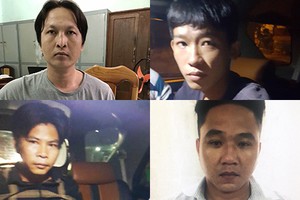 Du, Hòa cùng các đàn em bị bắt. Ảnh: Công an cung cấp.