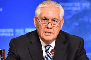 Ngoại trưởng Mỹ Rex Tillerson phát biểu tại phiên họp của 20 nước về vấn đề Triều Tiên ở Vancouver, Canada, ngày 16/1. Ảnh: AFP.