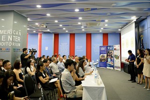 Cuộc trao đổi về thử thách khởi nghiệp tại Trung tâm Mỹ tháng 6/2017. Ảnh: Đại sứ quán Mỹ tại Việt Nam.