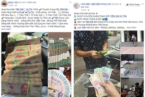 Tiền giả cũng được mua bán công khai trên mạng xã hội.