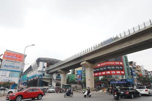 Theo quy hoạch, Hà Nội sẽ có 8 tuyến đường sắt đô thị. Trong ảnh: Tuyến đường sắt Cát Linh - Hà Đông. Ảnh: Đức Thanh