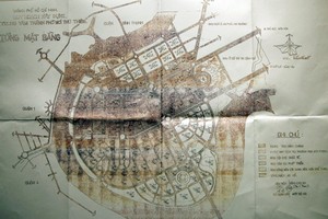 Bản đồ được cho là quy hoạch 1/5.000 khu đô thị mới Thủ Thiêm được Thủ tướng phê duyệt năm 1996.