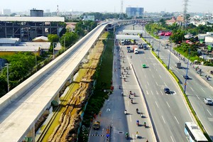 Tuyến metro Bến Thành - Suối Tiên đã xong hơn 50% khối lượng công việc. Ảnh: Quỳnh Trần.