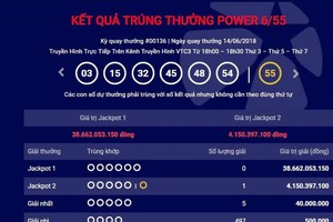 Một tấm vé đã may mắn trúng giải Jackpot 2 trị giá hơn 4 tỷ đồng.