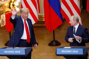 Tổng thống Mỹ Donald Trump và Tổng thống Nga Vladimir Putin trong cuộc họp báo hôm 16/7. (Ảnh: Reuters).