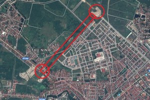 Dự án tuyến đường H2 (màu đỏ).