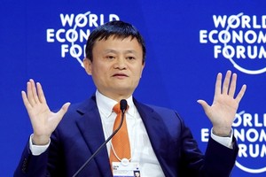 Chủ tịch Alibaba - Jack Ma tại Diễn đàn Kinh tế Thế giới. Ảnh: Reuters.