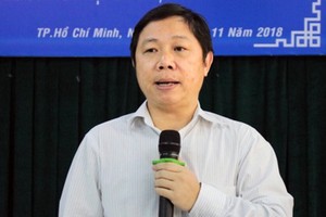 Giám đốc Sở TTTT Dương Anh Đức tại buổi họp báo chiều 28/11. Ảnh: Dương Trang.