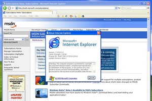 Internet Explorer chạy trên Windows XP. 