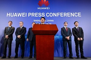 Huawei họp báo tại Thâm Quyến ngày 7/3. Ảnh: AFP.