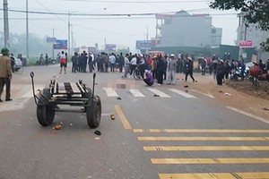 Hiện trường tai nạn. Ảnh: Văn Hải.