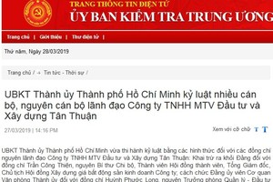Ủy ban Kiểm tra Thành ủy TP.HCM, UBKT Tỉnh ủy Long An thi hành kỷ luật cán bộ