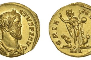 Hai mặt đồng xu Aureus. (Nguồn: COURTESY DIX NOONAN WEBB).