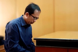 Bị cáo Luật tại tòa hôm nay. Ảnh: Hải Duyên. 