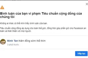 Bình luận anh Tân cho rằng bình thường, nhưng lại bị Facebook cho là vi phạm tiêu chuẩn cộng đồng.