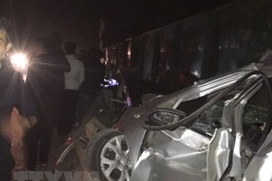 Hiện trường vụ tai nạn. (Nguồn: TTXVN).