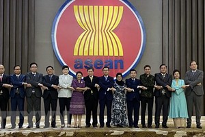 Các đại biểu tham dự cuộc họp chụp ảnh lưu niệm. (Ảnh : Hữu Chiến/TTXVN).