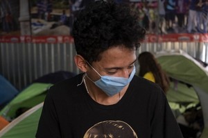 Người tị nạn tại Baja California, Mexico ngày 28/2. Ảnh: AFP.