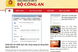 Bộ Công an cảnh báo chiến dịch tấn công mạng lợi dụng dịch Covid-19