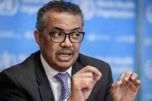Tổng giám đốc WHO Tedros Adhanom Ghebreyesus họp báo tại Thụy Sĩ hồi tháng trước. Ảnh: AFP.