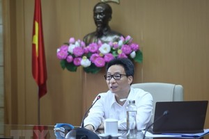 Phó Thủ tướng Vũ Đức Đam, Trưởng Ban chỉ đạo Quốc gia phòng, chống dịch COVID-19 phát biểu chỉ đạo tại cuộc họp. (Ảnh: Danh Lam/TTXVN).