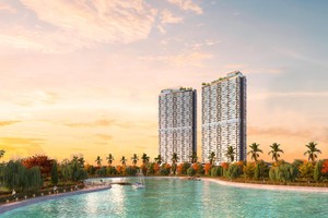 Tầm nhìn panorama ôm trọn khu công viên và hồ điều hòa 14 ha mang lại cho cư dân The Matrix One không gian sống xanh, tốt cho sức khỏe.