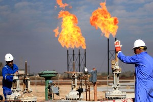 Cơ sở khai thác khí đốt tự nhiên Bin Omar của Công ty dầu khí Basra ở cảng miền Nam Iraq. (Ảnh: AFP/TTXVN).