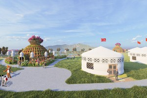 Một góc của dự án điểm du lịch bên cạnh “thảo nguyên” pin mặt trời của nhà máy điện NLMT Sao Mai.