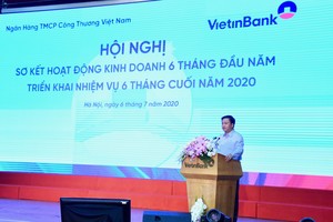 Ông Lê Đức Thọ - Bí thư Đảng ủy, Chủ tịch HĐQT VietinBank phát biểu tại Hội nghị.
