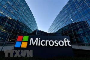 Biểu tượng Microsoft tại ngoại ô Paris, Pháp. (Nguồn: AFP/TTXVN).