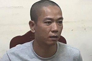 Ngọc lúc bị bắt sáng nay. Ảnh: Công an cung cấp.