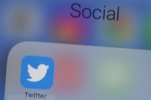 Biểu tượng Twitter trên màn hình điện thoại di động. (Nguồn: AFP/TTXVN).