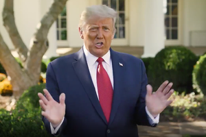Tổng thống Trump phát biểu trong video ghi hình ông trở lại Phòng Bầu dục Nhà Trắng, ngày 7/10. Ảnh: Twitter/Donald J.Trump.