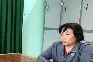 Đối tượng Nguyễn Thị Thanh Lan tại cơ quan công an.