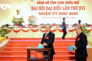 Các đại biểu bầu Ban Chấp hành Đảng bộ tỉnh Thừa Thiên Huế khóa XVI.