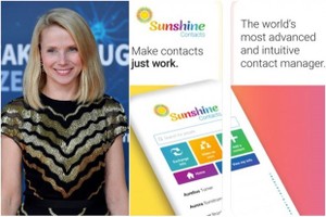 Bà Marissa Mayer với ứng dụng mới. (Ảnh: The Straits Times).