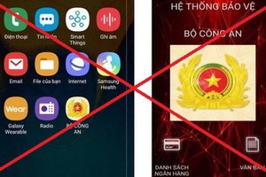 App giả mạo Bộ Công an trên điện thoại hệ điều hành Android.