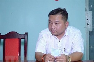 Lý Quang Thái tại cơ quan công an. (Ảnh: Công Mạo/TTXVN).