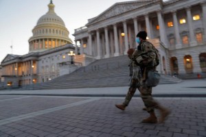 An ninh tại thủ đô Mỹ được tăng cường nghiêm ngặt nhất trước sự kiện nhậm chức của ông Biden. Ảnh: Reuters.