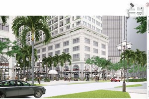 Khối cảnh tổng thể Khu phức hợp Trung tâm thương mại và shophouse; Trung tâm tổ chức sự kiện quốc tế; khu Khách sạn và Căn hộ cao cấp trên khu "đất vàng" rộng 3,5ha tại số 9 Đào Duy Anh (Đống Đa, Hà Nội).