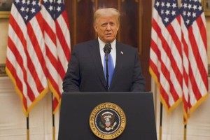 Tổng thống Mỹ Donald Trump phát biểu ngày 19/1. Nguồn: Reuters.