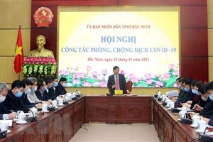 Chiều 28/1/2021, Ban Chỉ đạo phòng chống dịch COVID-19 tỉnh Bắc Ninh họp bàn các biện pháp cấp bách phòng, chống dịch COVID-19. (Ảnh: Thanh Thương/TTXVN).